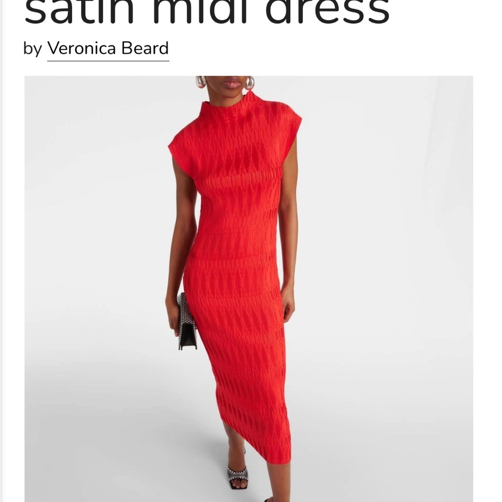 Veronica Beard Gramercy pleated Red Midi Dress